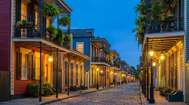 A colorful historic shotgun-house street with cast-iron lace balconies, How to Start a Tour Company in New Orleans
